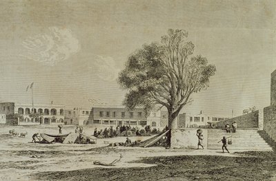 Goree Island, Senegal, in the 1860s, engraved by Charles Maurand by French School